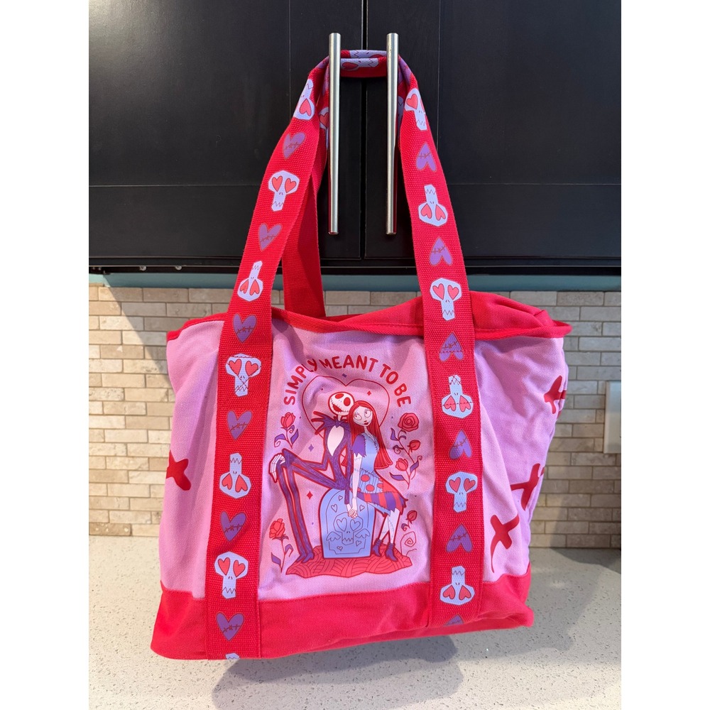 The Nightmare Before Christmas Jack Skellington & Sally Valentines Tote Bag Love
